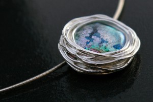Art Clay Silver and dichroic glass by Inge Verbruggen 